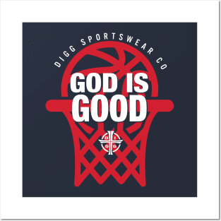 GOD IS GOOD (NAVY & RED) Posters and Art